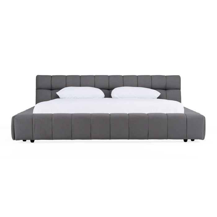 Tyree - Modern Tufted Grey Fabric Bed