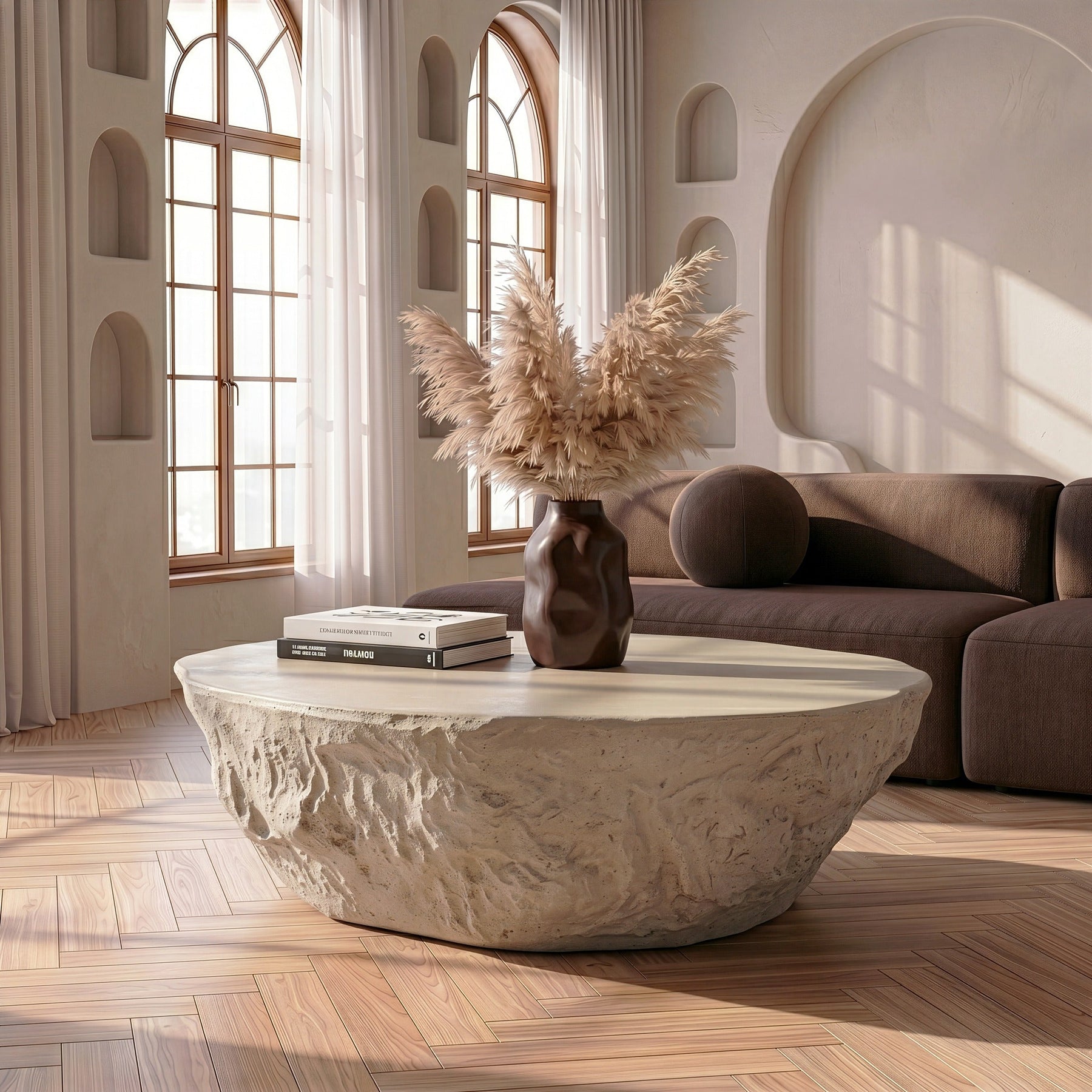 Tyrel - Modern Beige Fiberform Coffee Table
