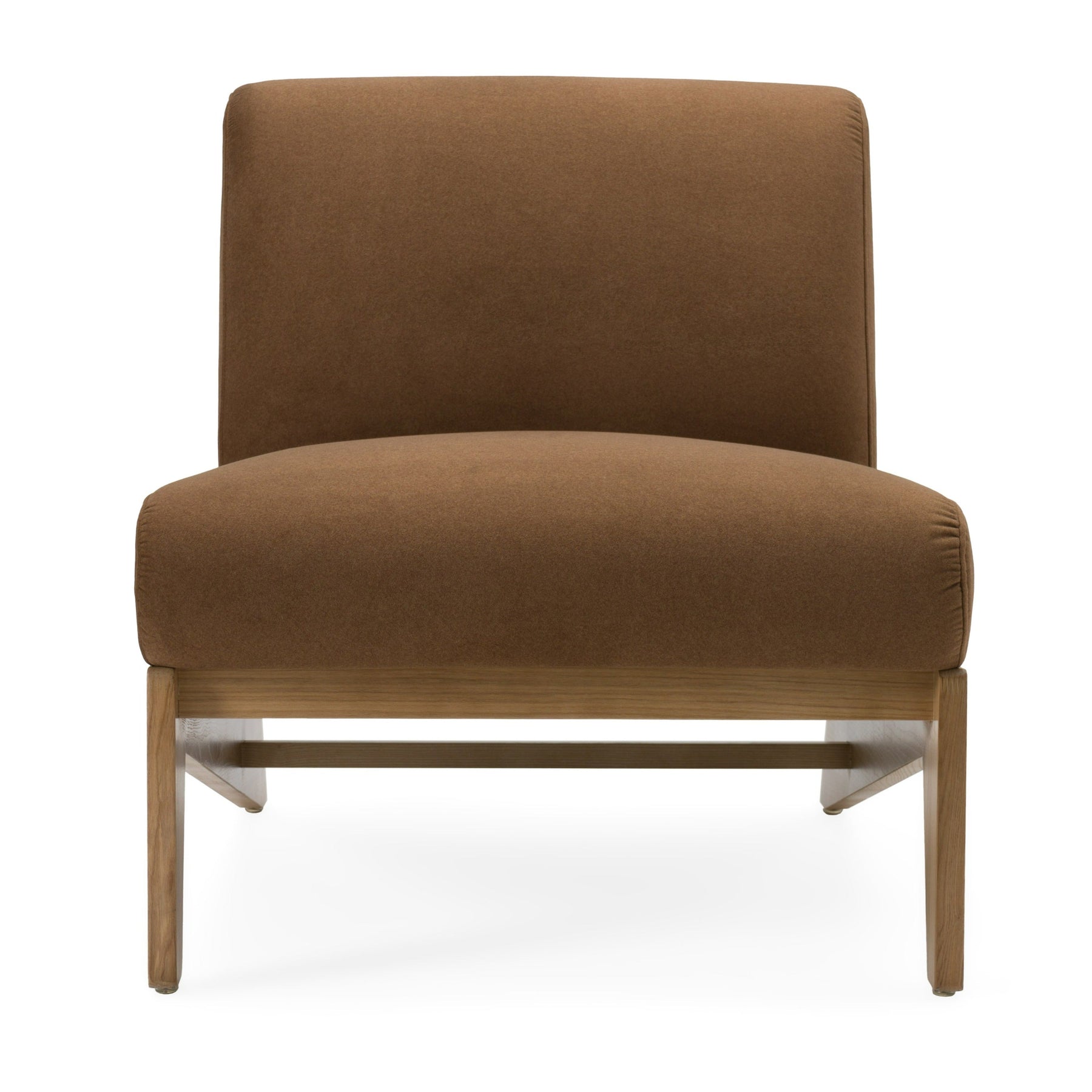 Vance - Modern Brown Fabric + Wood Accent Chair
