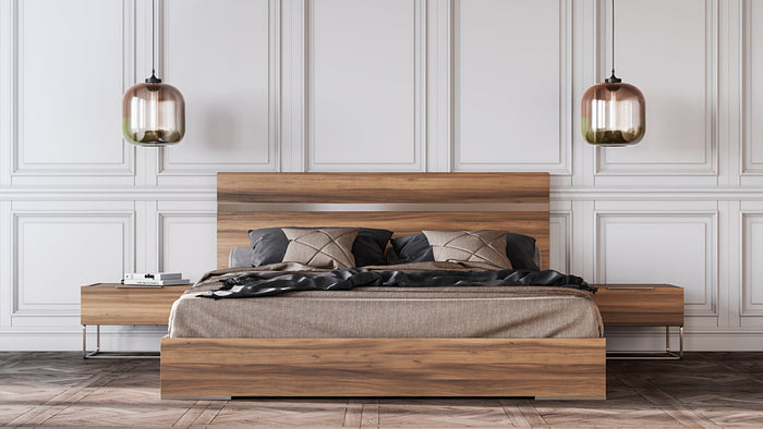 Lorenzo Italian Modern Light Oak 4-Piece Bedroom Set