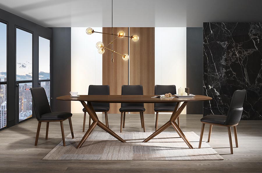 Utah - Modern Walnut Rectangular Dining Table
