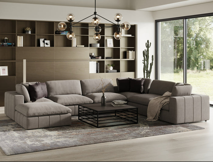 Vicki - Modern Grey Fabric Ottoman