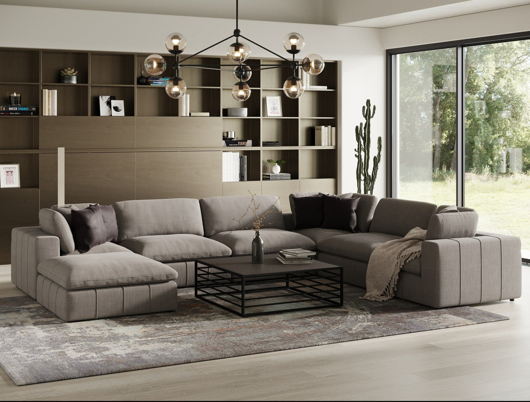Vicki - Modern Grey Fabric Modular Sectional Sofa