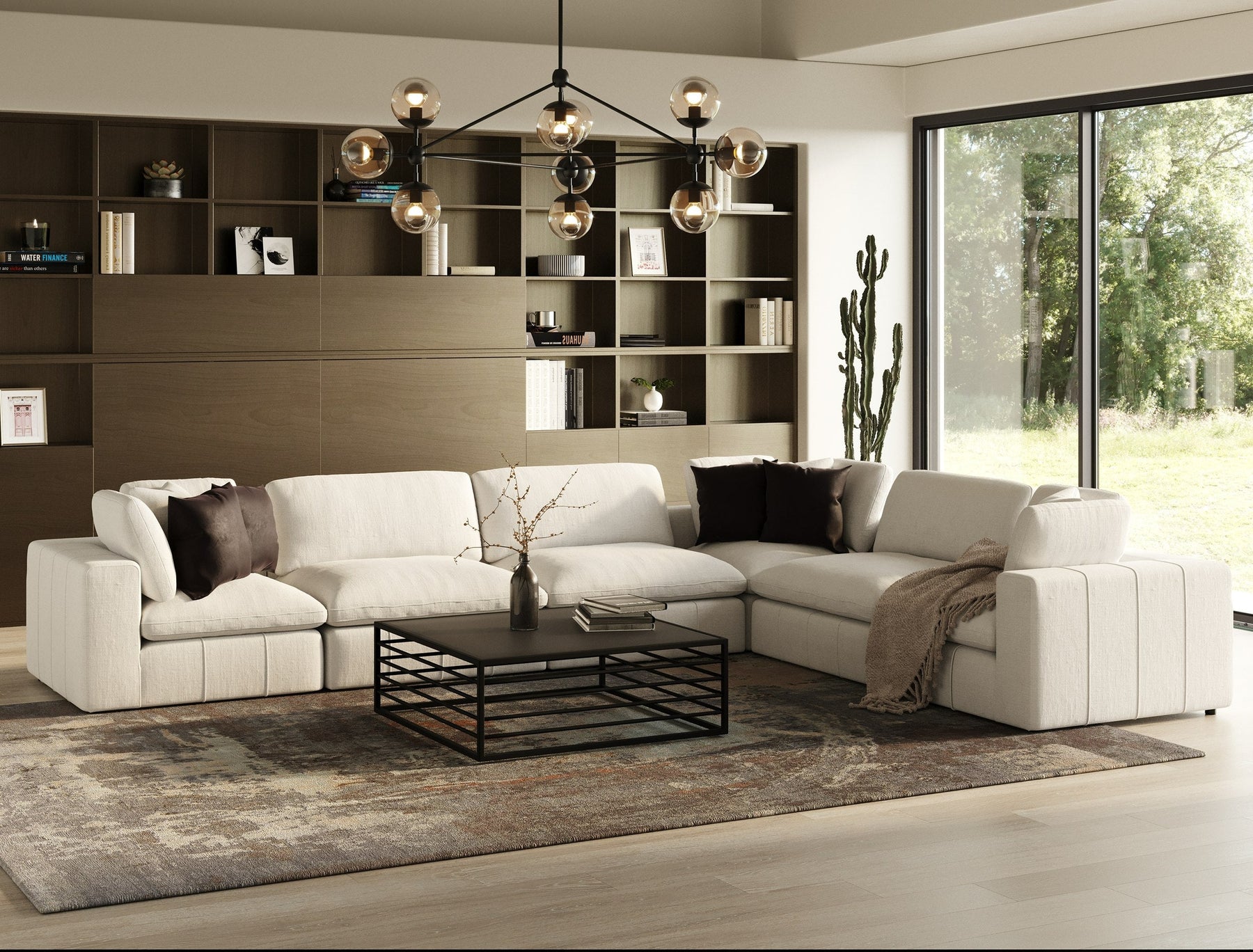 Vicki - Modern Off-White Fabric Modular Corner Seat