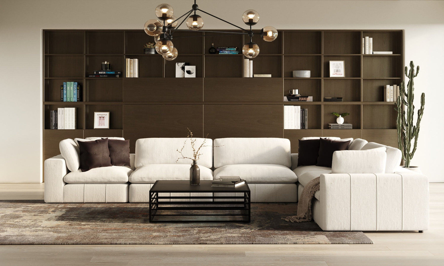 Vicki - Modern Off-White Fabric Modular Sectional Sofa