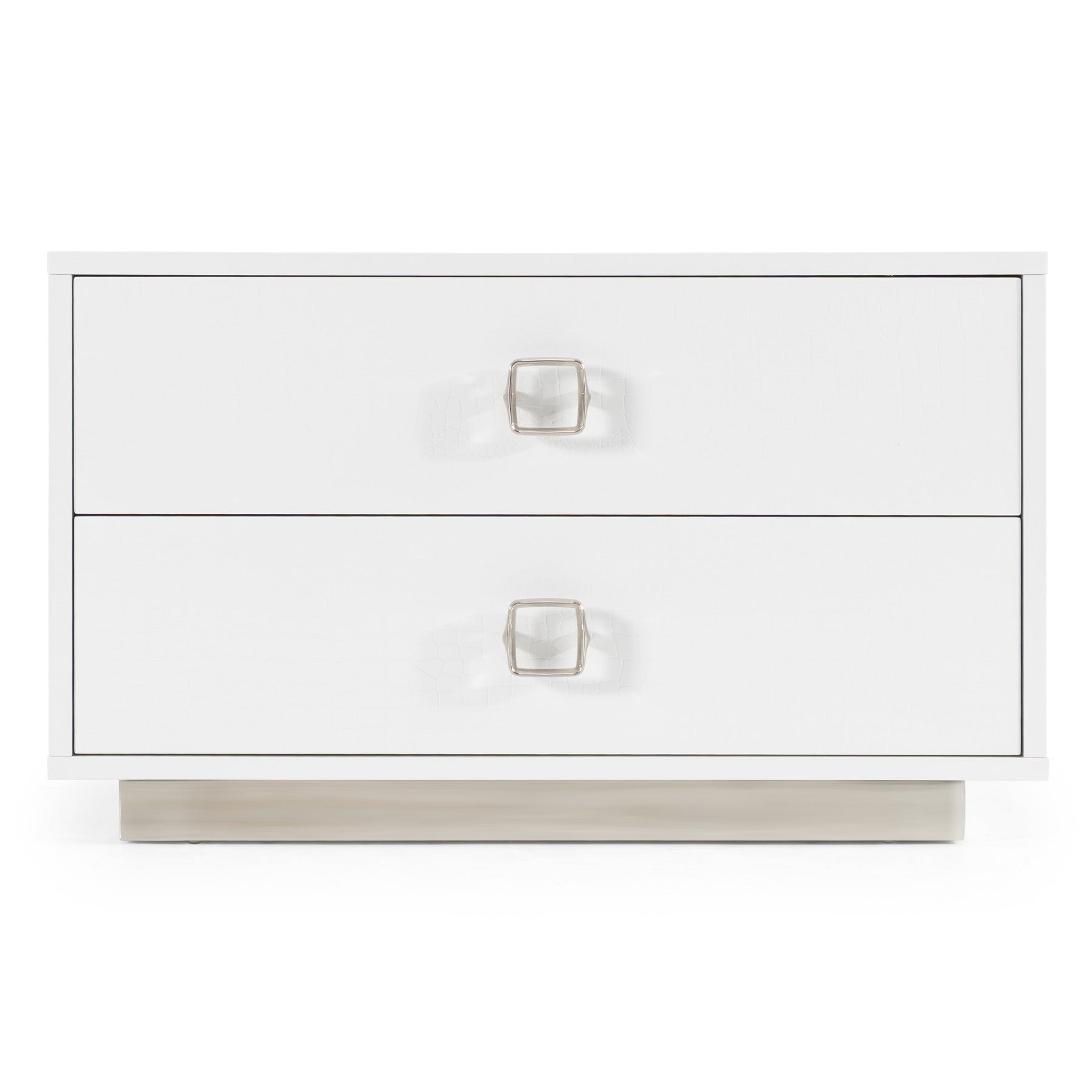 Victoria Modern White Crocodile Nightstand