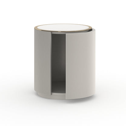 Love Round End Table - Matte Pearl