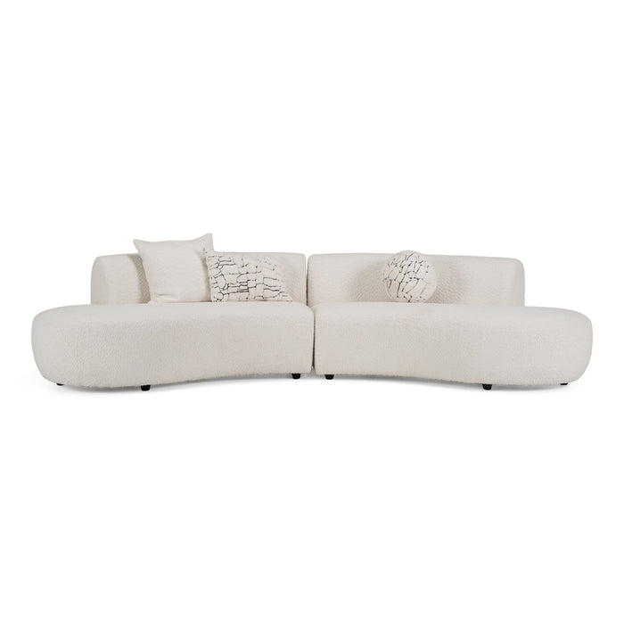 Weldon - Modern Off-White Fabric Curved Sectional Sofa
