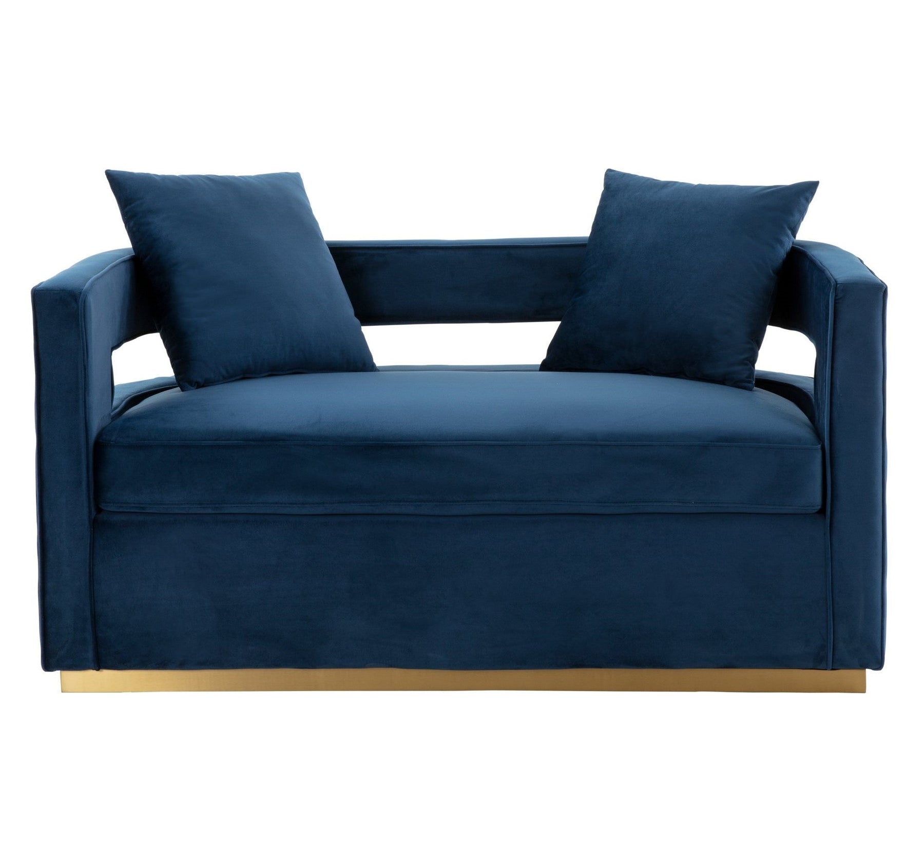 Wells - Modern Blue Velvet Loveseat
