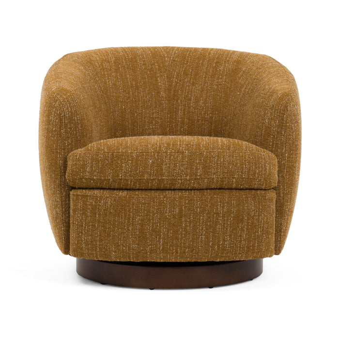 Wendt - Modern Mustard Fabric Swivel Accent Chair