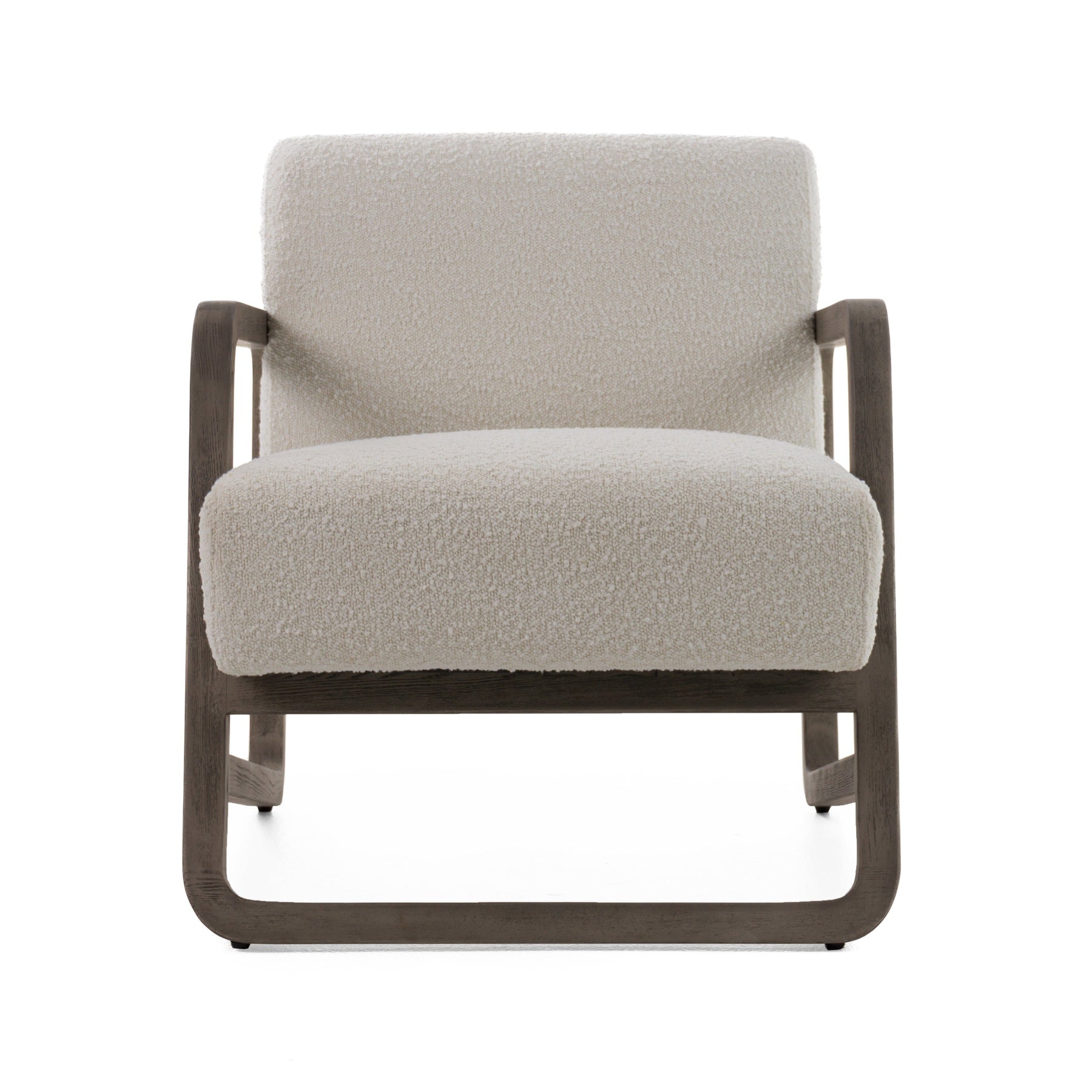 Wilber - Modern Off-White Fabric + Grey Wood Accent Chair