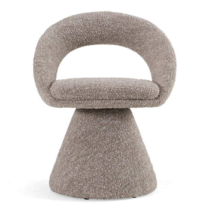 Wiles - Modern Grey Fabric Swivel Dining Chair