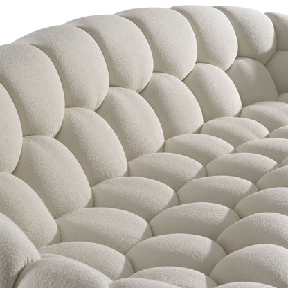 East Sofa – Modern Curved Beige Statement Sofa