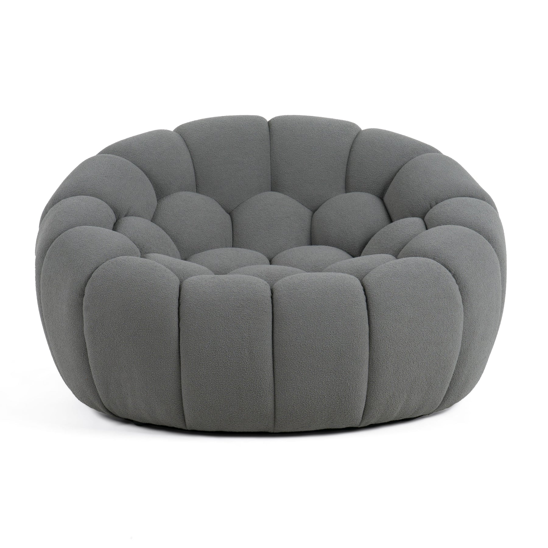 Yolonda - Modern Curved Light Grey Fabric Chair
