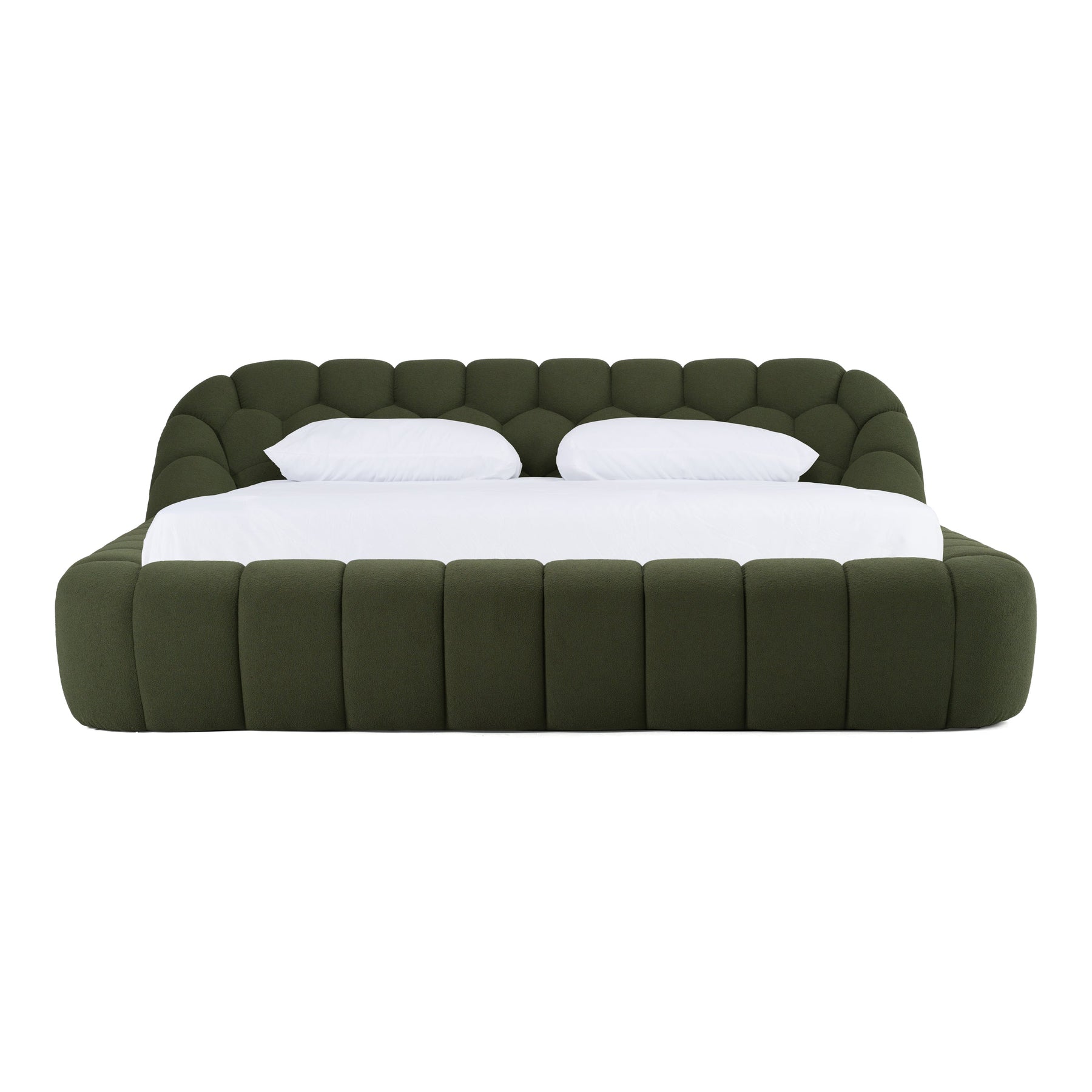 Yolonda - Modern Green Fabric Bed