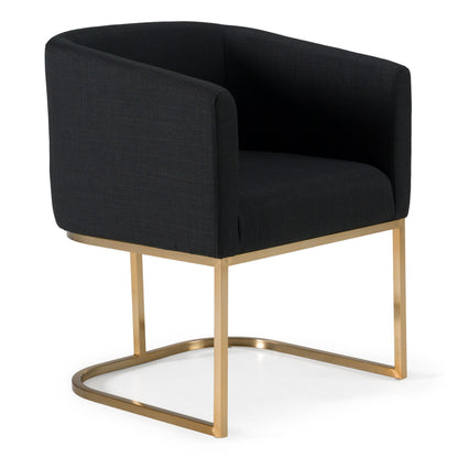 Yukon - Modern Black & Antique Brass Dining Chair