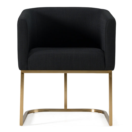 Yukon - Modern Black & Antique Brass Dining Chair
