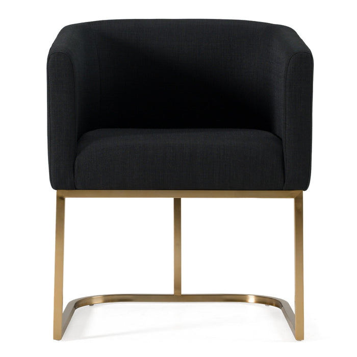 Yukon - Modern Black & Antique Brass Dining Chair