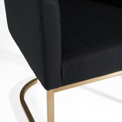 Yukon - Modern Black & Antique Brass Dining Chair