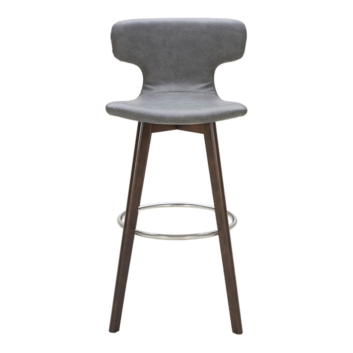 Zach Mid-Century Dark Grey Eco-Leather Bar Stool